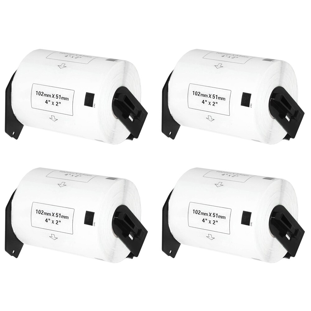 Set 4 Banda/Rola DK 11240 etichete Alb 102mmX51mm Compatibile Pentru BROTHER P-Touch QL 1000 Series / QL 1050 / QL 1050 N / QL 1060 N