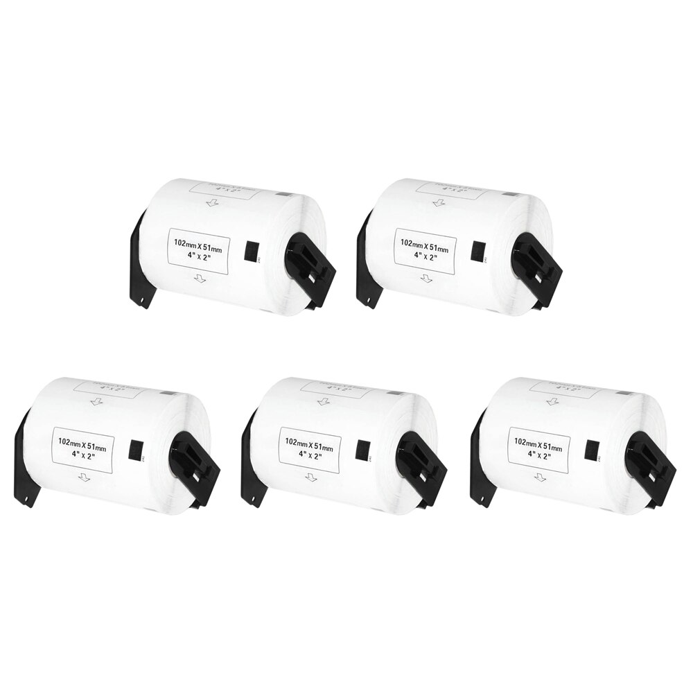 Set 5 Banda/Rola DK 11240 etichete Alb 102mmX51mm Compatibile Pentru BROTHER P-Touch QL 1000 Series / QL 1050 / QL 1050 N / QL 1060 N
