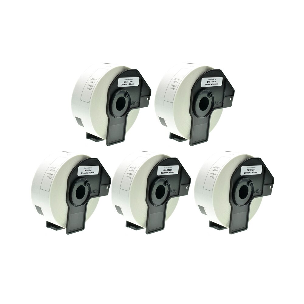 Set 5 Banda/Rola DK 11201 etichete Alb 29mmX90mm Compatibile Pentru Brother P-Touch QL 1000 Series / QL 1050 / QL 1050 N / QL 1060 N / QL 500 / QL 500 A / QL 550 /QL 560 Series / QL 560 VP / QL 570 / QL 580 / QL 650 TD / QL 700 / QL 710 W / QL 720 NW