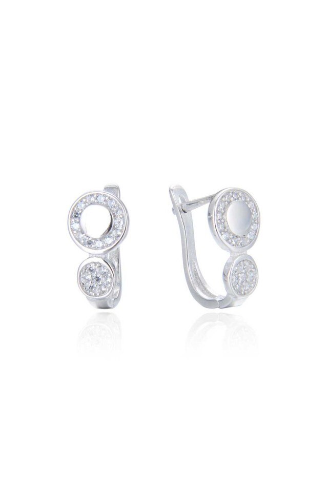 Cercei argint Double Impact 1.3 cm Bijouxmania