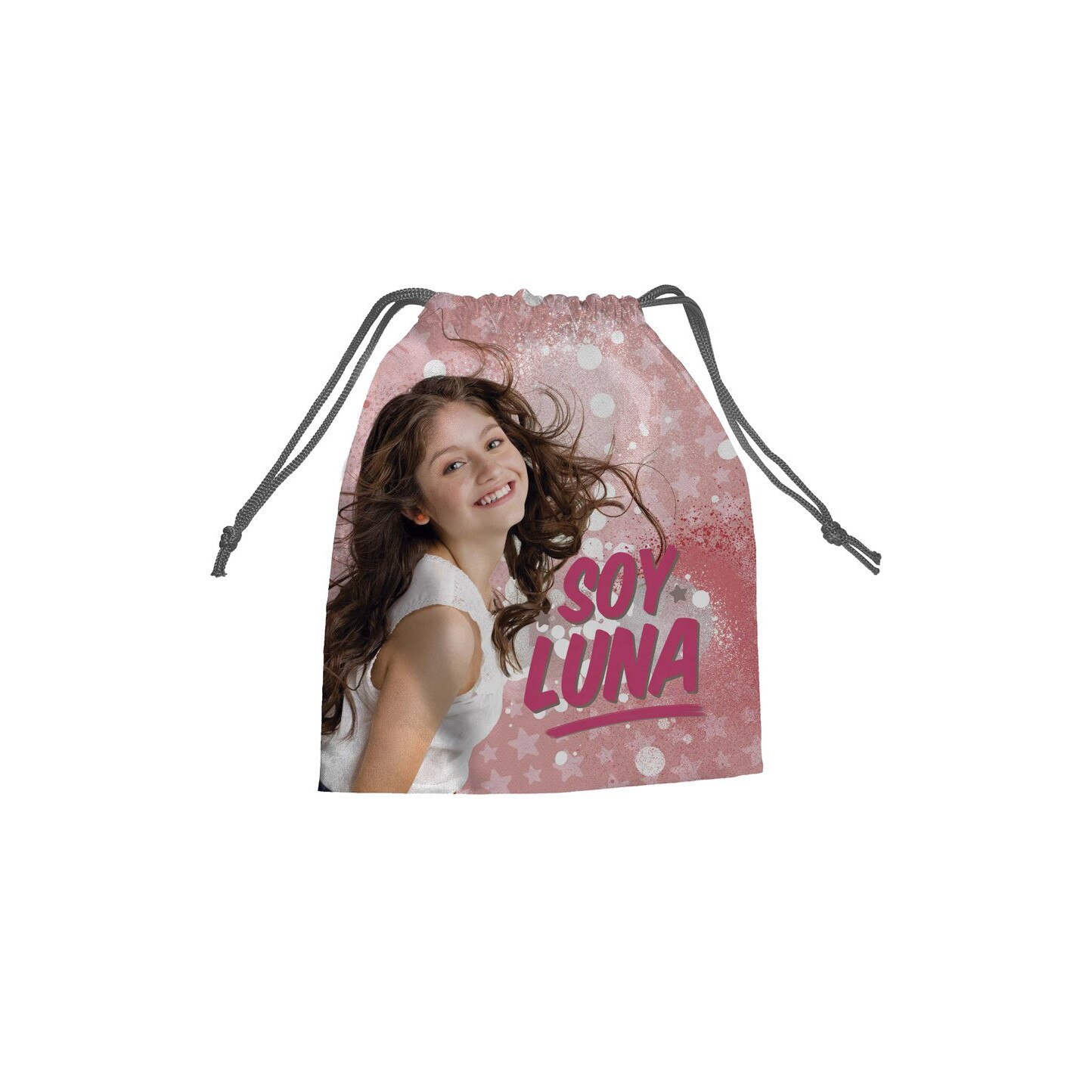 Saculet Soy Luna, roz cu stele, 27 x 22 cm