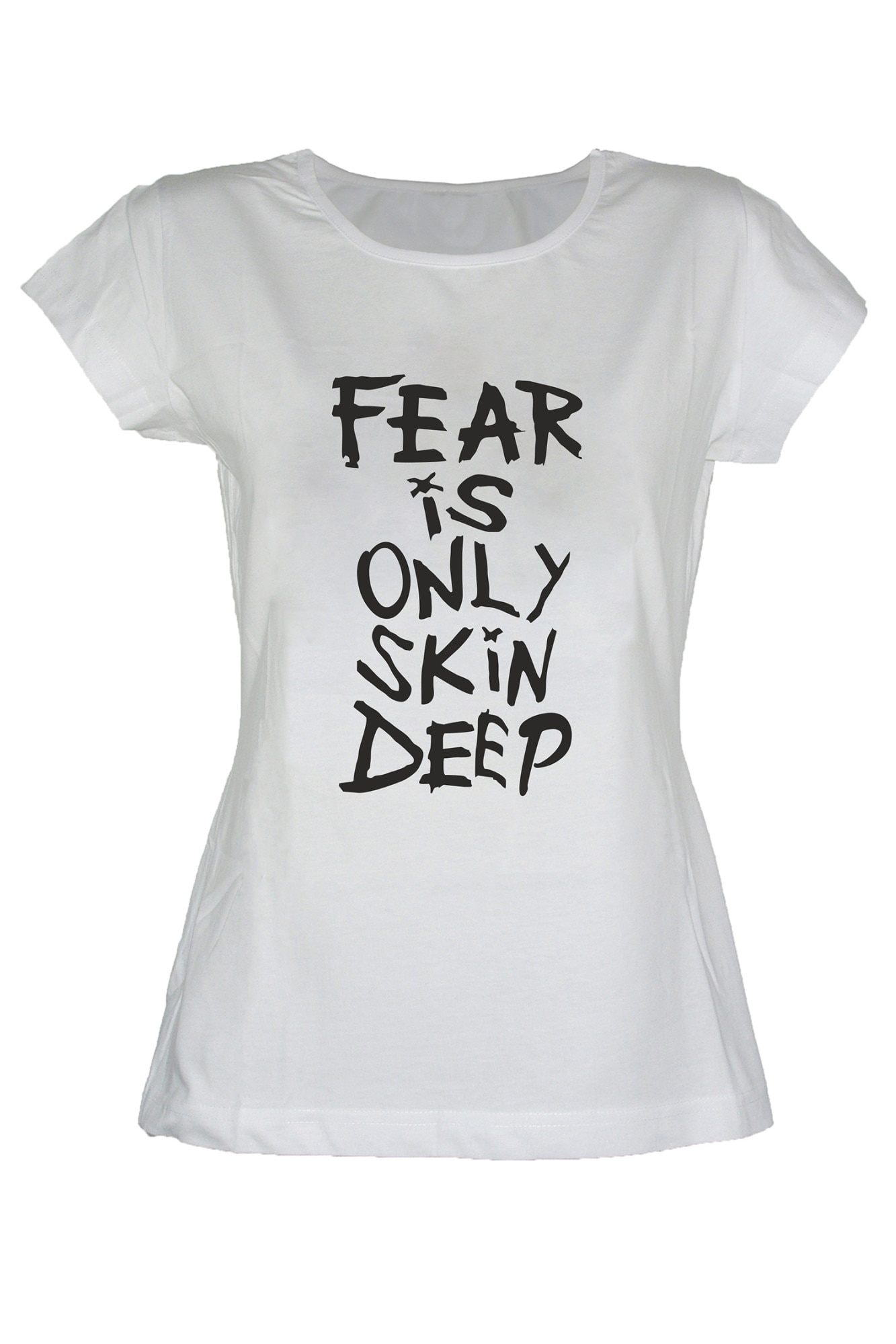 Tricou Fear Is Only Skin Deep - TripleT clothing, Alb