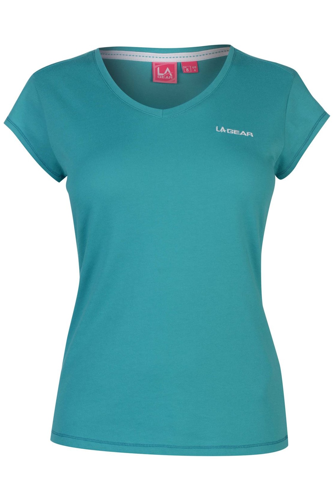 Tricou pentru femei, LA Gear, teal, decolteu V, Verde