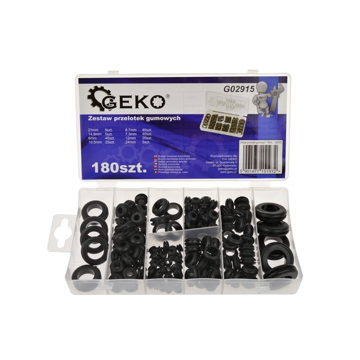 Комплект гумени уплътнения GEKO, 180 броя