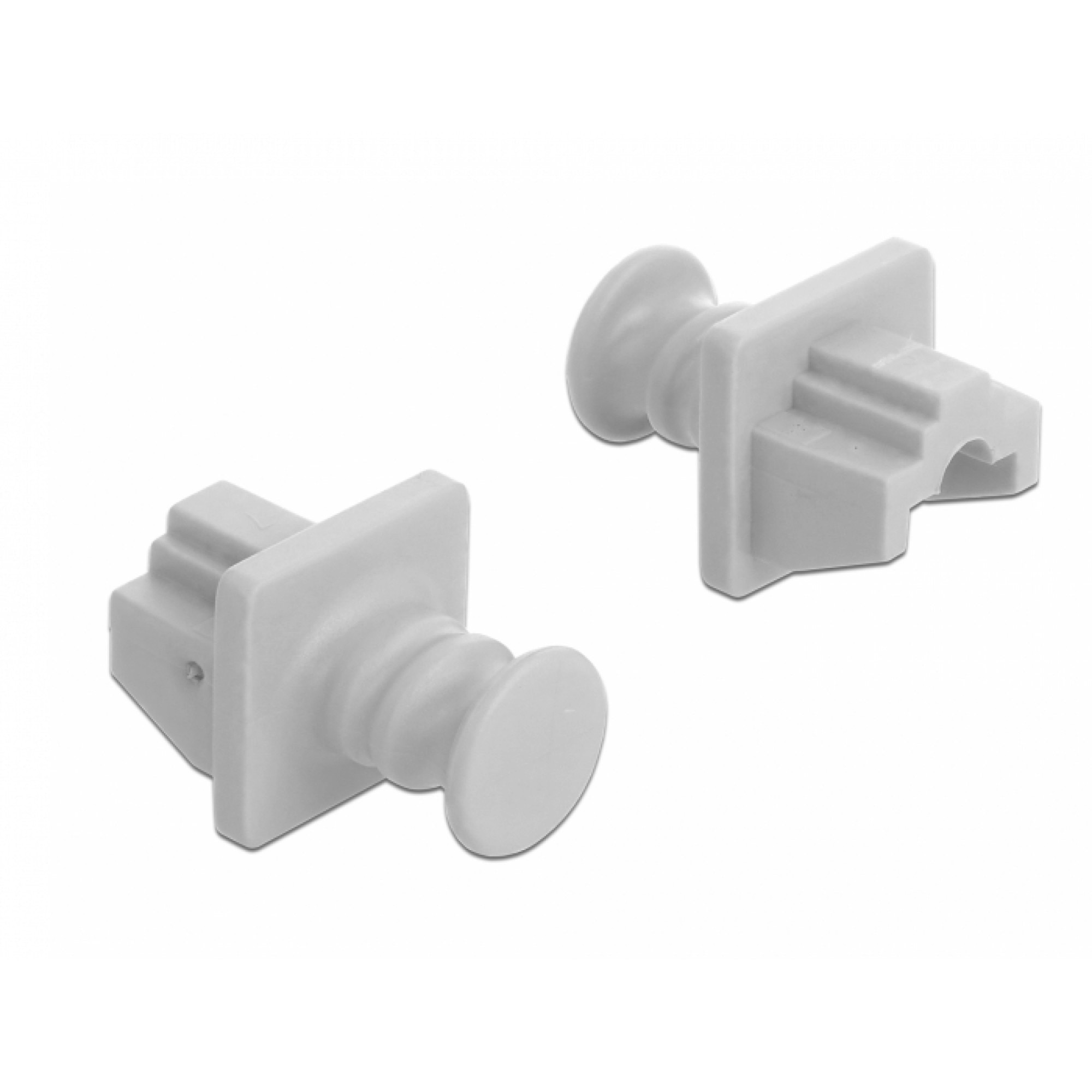 Set 10 buc protectie impotriva prafului pentru RJ45 Albe, Delock 86507