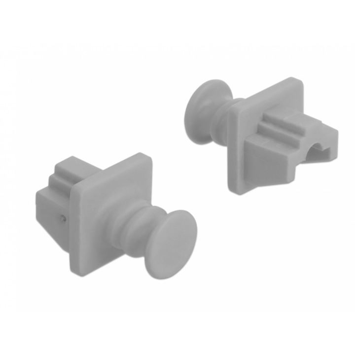 Set 10 buc protectie impotriva prafului pentru RJ45 Gri, Delock 86508