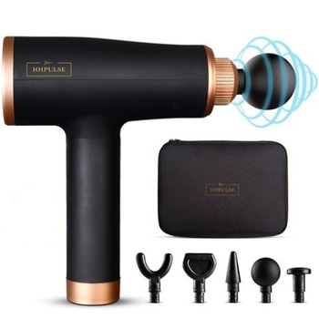 Aparat profesional pentru masaj muscular, anticelulitic, relaxare, tonifiere, 101Pulse, tip pistol cu 9 viteze si 5 capete Aparat profesional pentru masaj muscular, anticelulitic, relaxare, tonifiere, 101Pulse, tip pistol cu 9 viteze si 5 capete