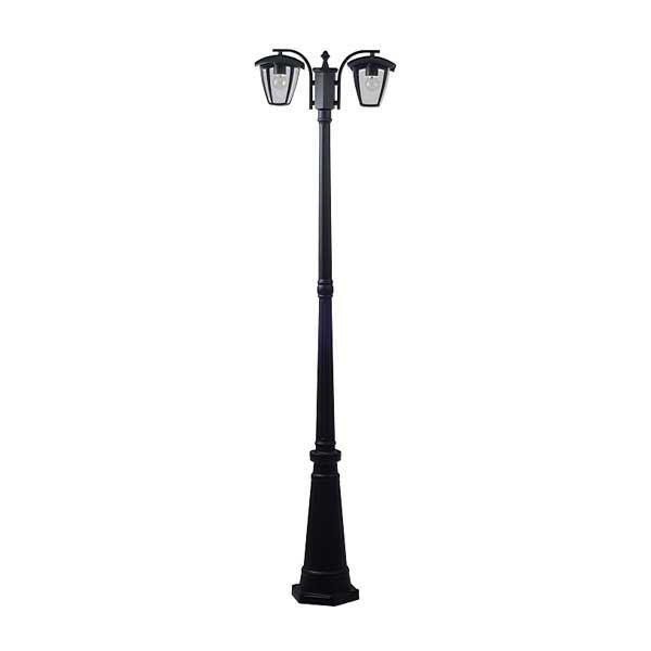 Lampa stalp, Optonica, 2x E27, 200 cm, Putere Maxima 60W, Negru