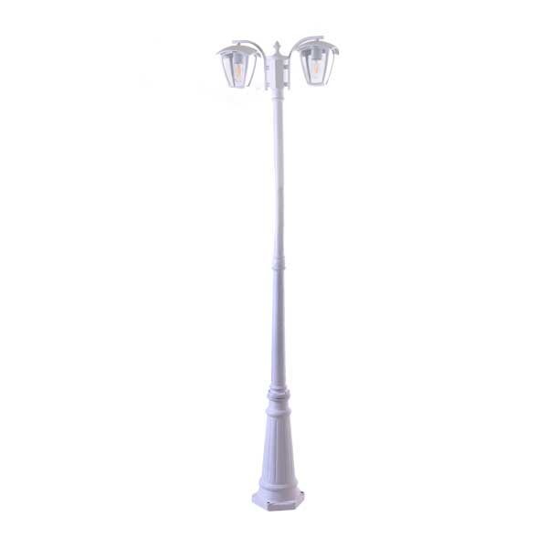 Lampa stalp, Optonica, 2x E27, 200 cm, Putere Maxima 60W, Alb