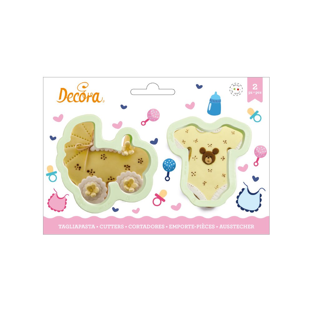 Set 2 decupatoare Babygro & Pram, Decora, Plastic, 7x7,5x2,2 h cm