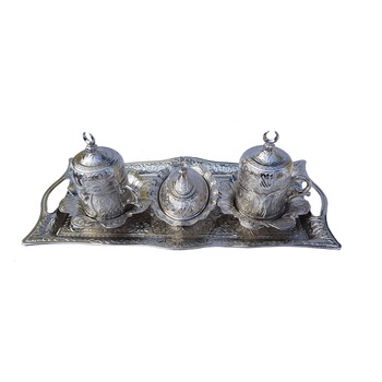 Set cafea turcesc, 11 piese, argintiu Set cafea turcesc, 11 piese, argintiu