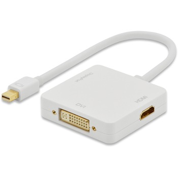 HUB 3 in 1 Adaptor Mini Displayport la DisplayPort, DVI, HDMI, 20 cm, alb HUB 3 in 1 Adaptor Mini Displayport la DisplayPort, DVI, HDMI, 20 cm, alb