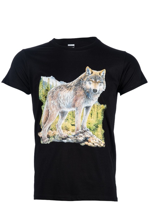 Férfi póló, Printex, Wolves Series, Wolf, Fekete