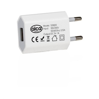 Stecher priza 220V, cu 1 x USB 5V/1A, 510.82 Alca Stecher priza 220V, cu 1 x USB 5V/1A, 510.82 Alca