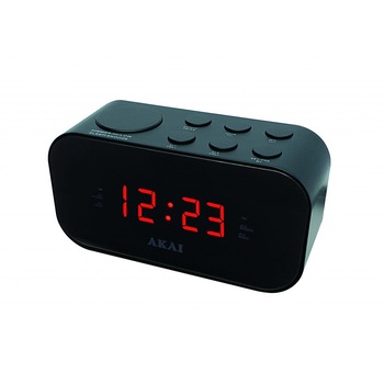 Radio cu ceas AKAI , Putere 5 W , Functie Buzzer , Tuner Radio AM si FM, Diagonala Display 0.6 inch , Ecran LED, Alarma cu Functia Sleep si Snooze , Functia Dual Alarm , Tensiune alimentare AC 220 240 V , Culoare Negru Radio cu ceas AKAI , Putere 5 W , Functie Buzzer , Tuner Radio AM si FM, Diagonala Display 0.6 inch , Ecran LED, Alarma cu Functia Sleep si Snooze , Functia Dual Alarm , Tensiune alimentare AC 220 240 V , Culoare Negru