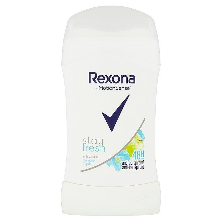 Дезодорант против изпотяване Rexona stay fresh blue poppy & apple scent, 48 часа защита, Стик, 40 мл