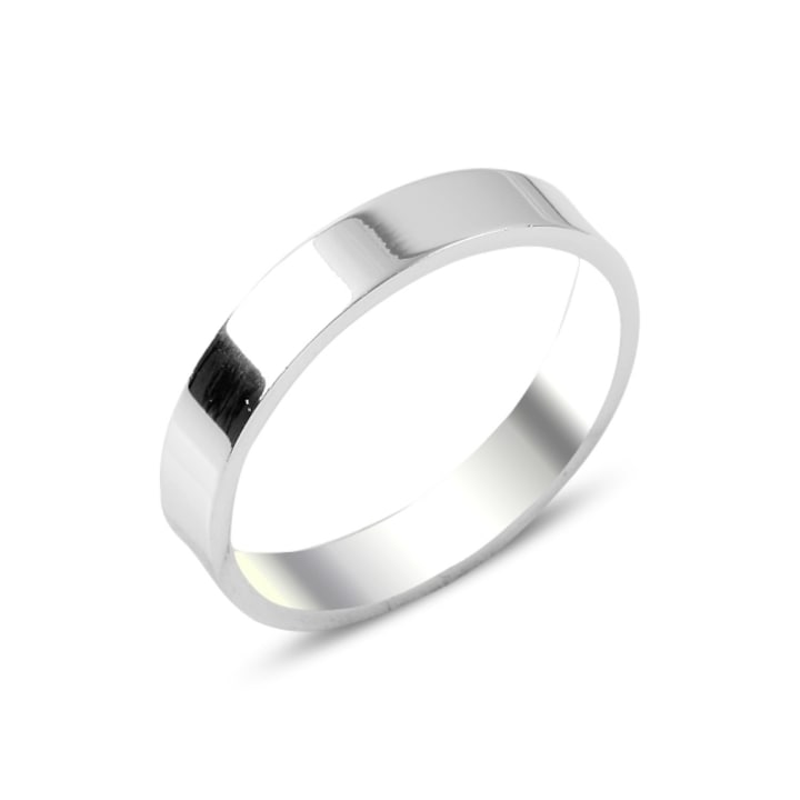 Сребърен пръстен 925 брачна халка модел 4 мм 12041
