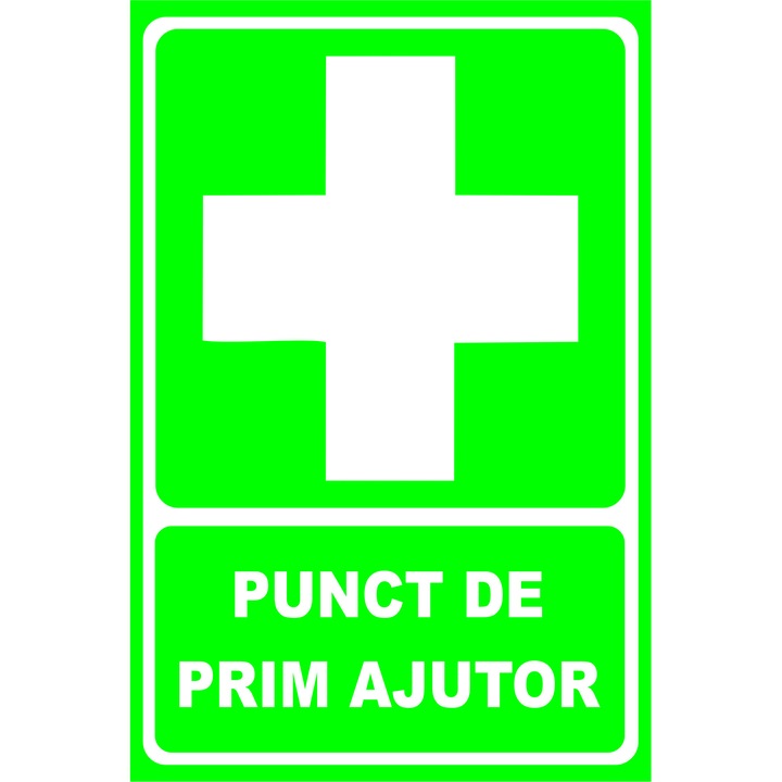 Punct prim ajutor Semn indicator autocolant-set 5 buc autocolant 10 x 15 cm