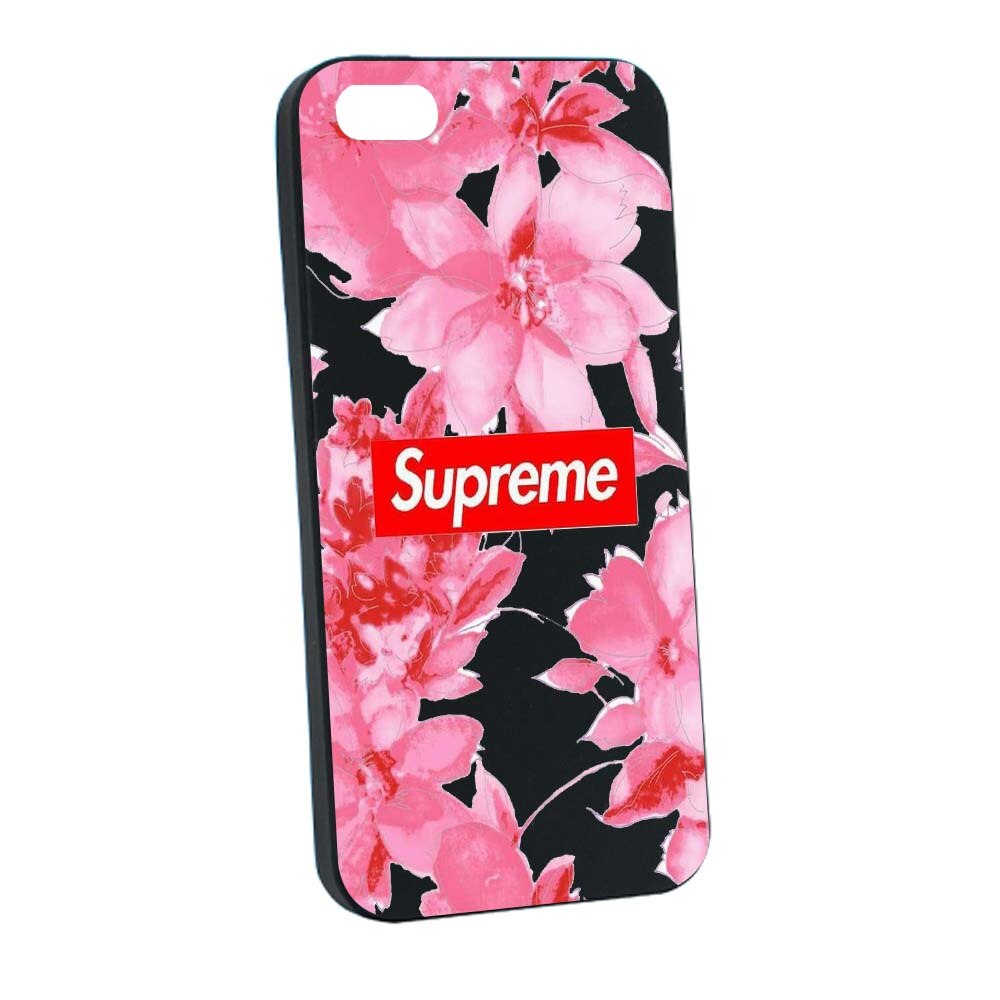 Husa de protectie Supreme, Flowers pentru Apple iPhone SE / 5S / 5, rezistenta la uzura, anti-alunecare, din silicon Premium, B260