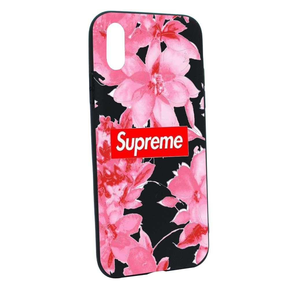 Husa de protectie Supreme, Flowers pentru Apple iPhone XS / X, rezistenta la uzura, anti-alunecare, din silicon Premium, B260