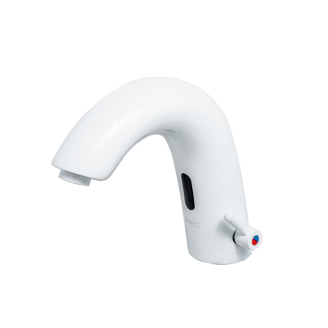 Baterie lavoar cu senzor mixer incorporat alb mat TRENDY S