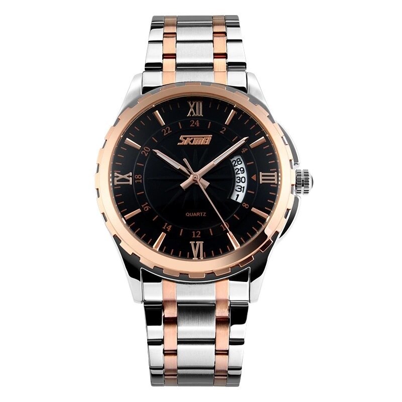Ceas barbatesc Quartz Skmei casual, elegant S9069, bratara metal (zale)