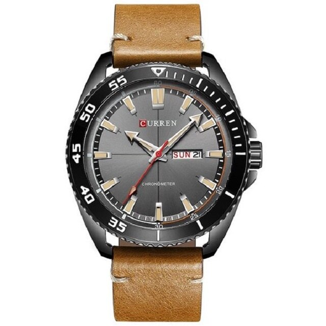 Ceas barbatesc casual, elegant Quartz Curren C798 maro, curea piele