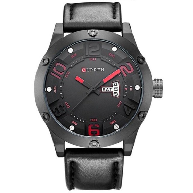 Ceas barbatesc casual, elegant Quartz Curren C658 negru, curea piele