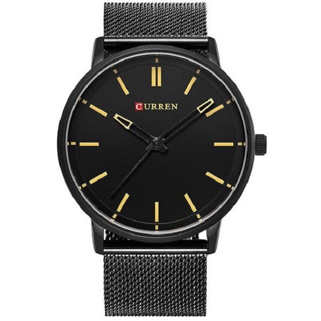 Ceas barbatesc SuperSlim casual, elegant Quartz Curren C211 negru, curea metal