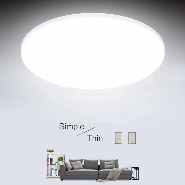 LED лампа Trendafi LED, Кръгла, Студена бяла светлина, 36W