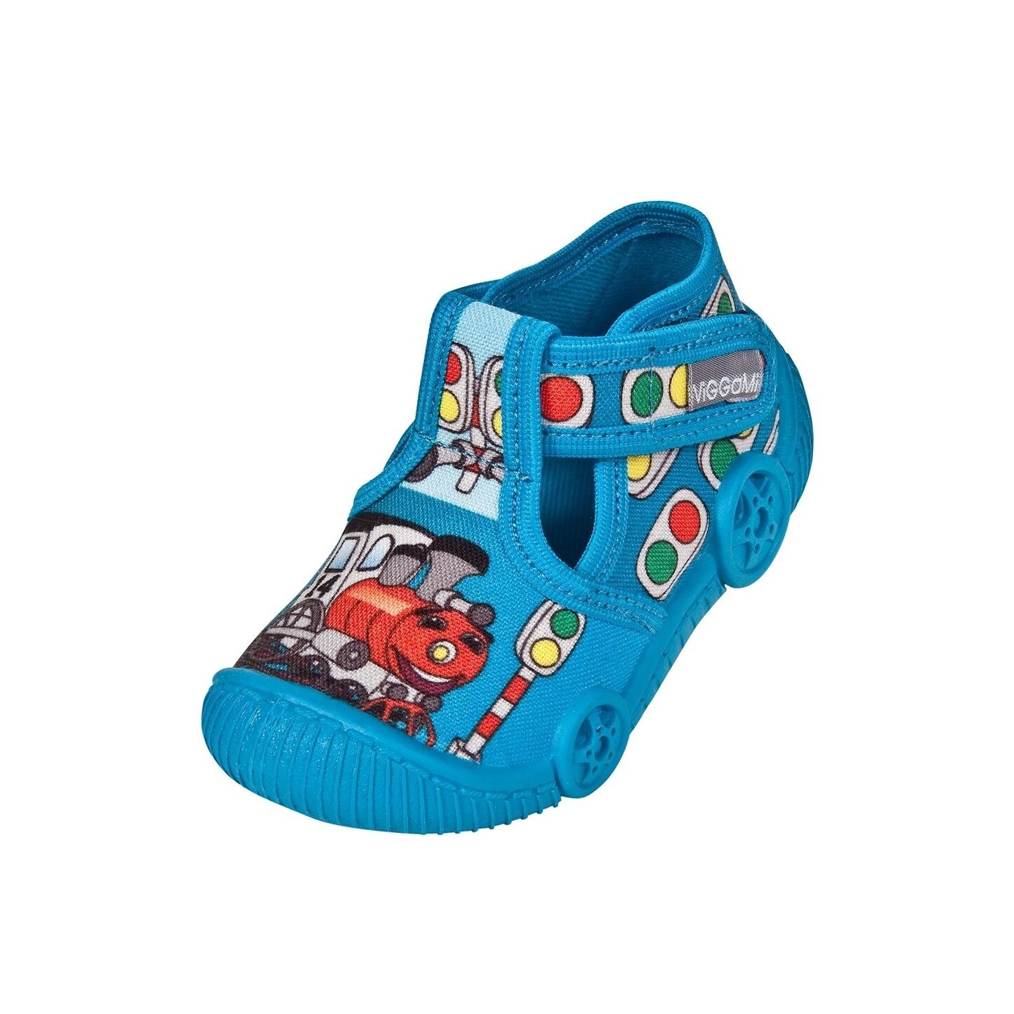 Incaltaminte panza, albastra cu trenulet