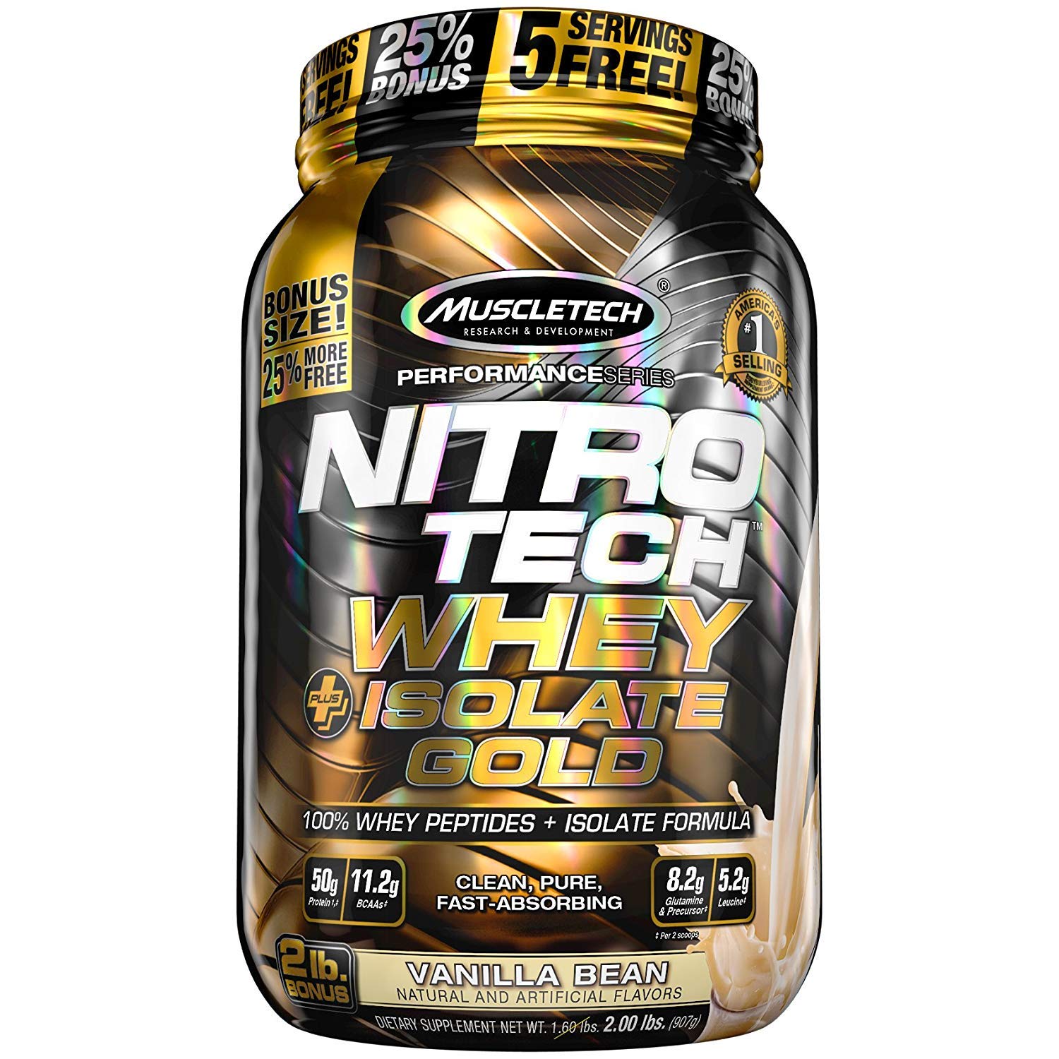 Muscletech nitro tech whey plus isolate gold 900 G vanilla