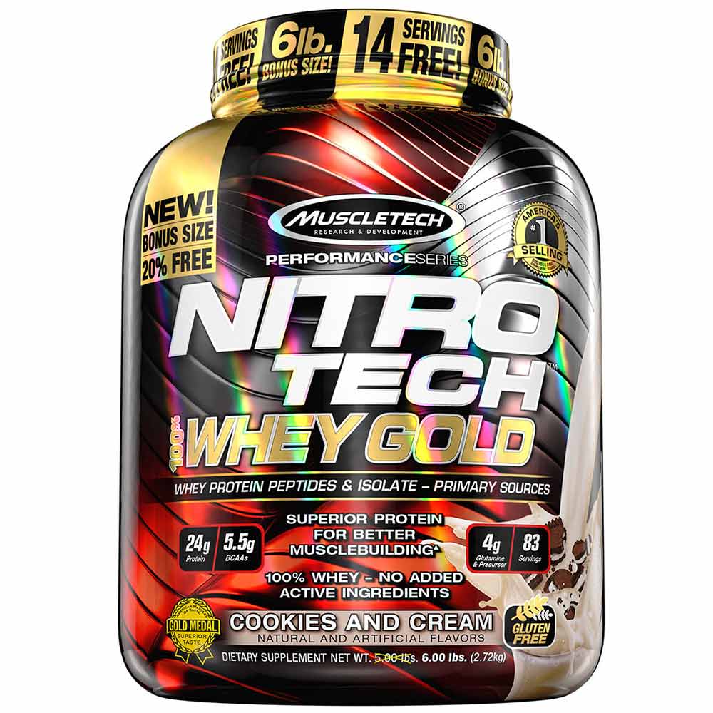 Muscletech nitro tech 100% whey gold 2.51 kg cookies & cream
