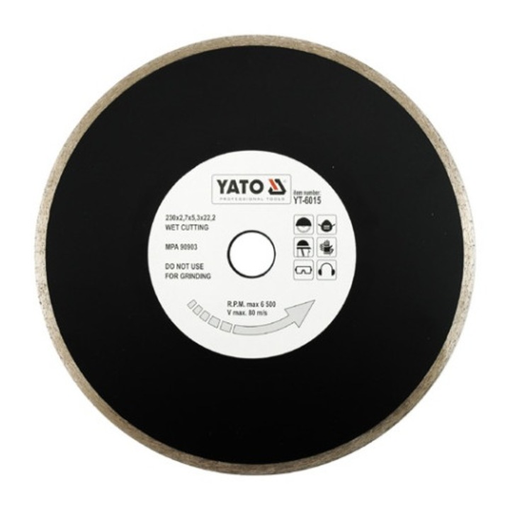 Диамантен диск Yato, Фи: 230 mm, Модел: YT-6015, Материал: Метал