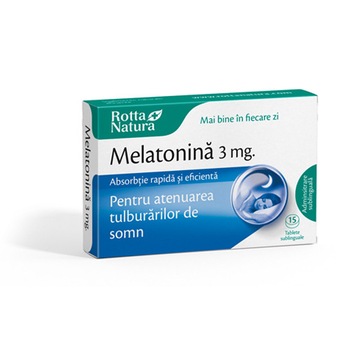 Melatonina 3 mg 15 tablete Rotta Natura Melatonina 3 mg 15 tablete Rotta Natura
