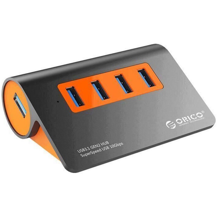 Хъб USB 3.1 Gen2 Orico M3H4-G2-EU-OG, 4 порта USB 3.0, Кабел 100 см