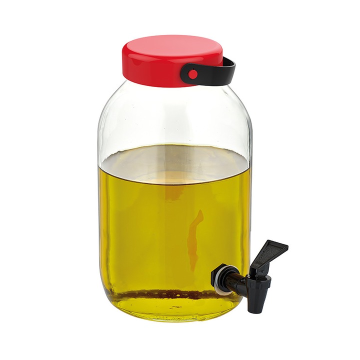 Dozator pentru bauturi din sticla cu robinet , 3 litri, Herevin ,RG113016