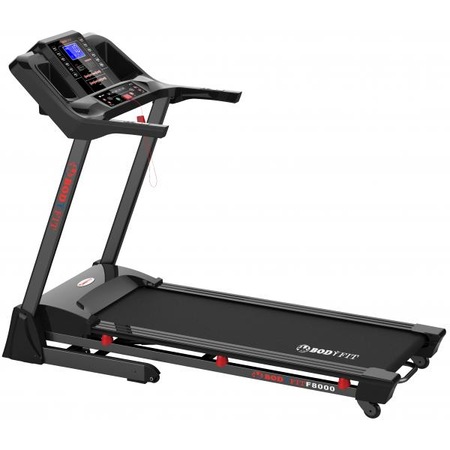 Banda de alergare electrica BodyFit F8000, motor 3.0 CP, viteza pana la 18 km /h, intrare USB si MP3