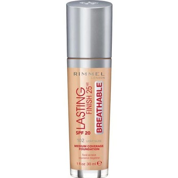 Fond de Ten Rimmel London Lasting Finish 25Hr Breathable, SPF20, 102 Light Nude, 30 ml Fond de Ten Rimmel London Lasting Finish 25Hr Breathable, SPF20, 102 Light Nude, 30 ml