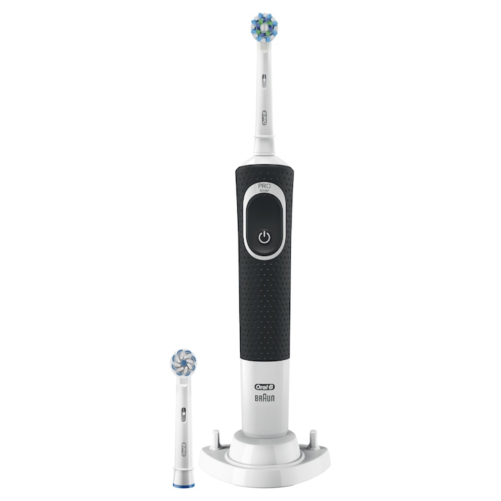 Oral-B D150 Vitality elektromos fogkefe, Sensi és CrossAction fejjel, markolatba épített időmérő, 7600 oszcilláló mozdulat/perc, fekete