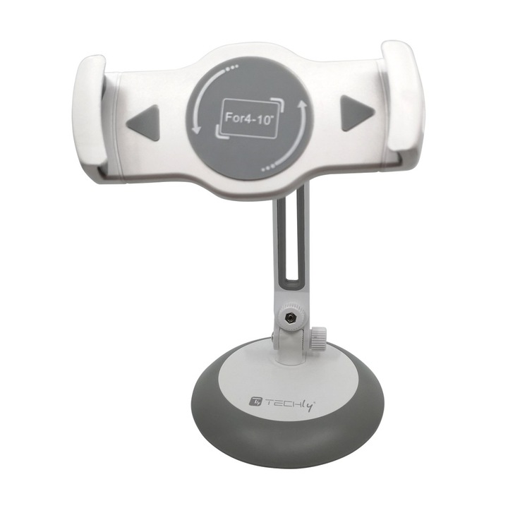 Suport desktop universal pentru smartphone-uri si tablete de pana la 10 inch, Alb, Techly, ICA-TBL 165