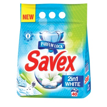 Detergent automat Savex 2in1 White, 40 spalari, 4kg Detergent automat Savex 2in1 White, 40 spalari, 4kg