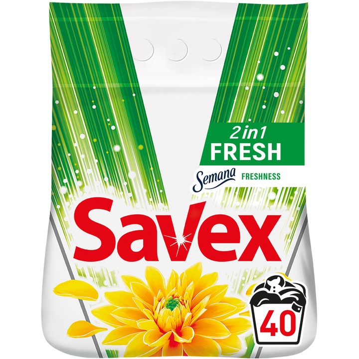 Savex Powerzyme 2 az 1-ben Fresh Mosószer automata mosógépekhez, 4 Kg