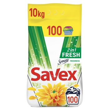 Detergent automat Savex 2in1 Fresh, 100 spalari, 10kg Detergent automat Savex 2in1 Fresh, 100 spalari, 10kg