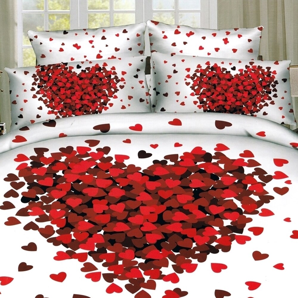 Lenjerie de pat dublu, 3D DIGITAL PRINT PUCIOASA, 4 piese, 2 persoane, DP18