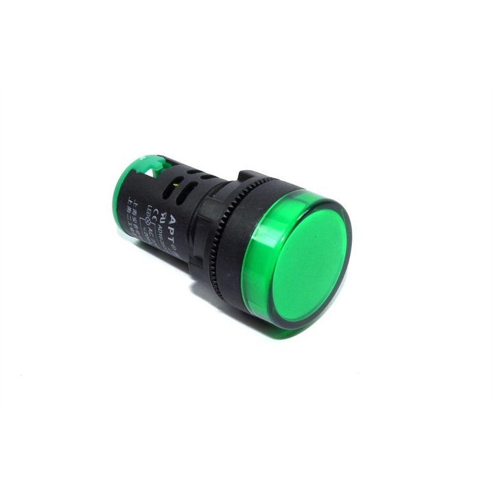 Jelző LED lámpa zöld 220V 0,02A Ф22mm