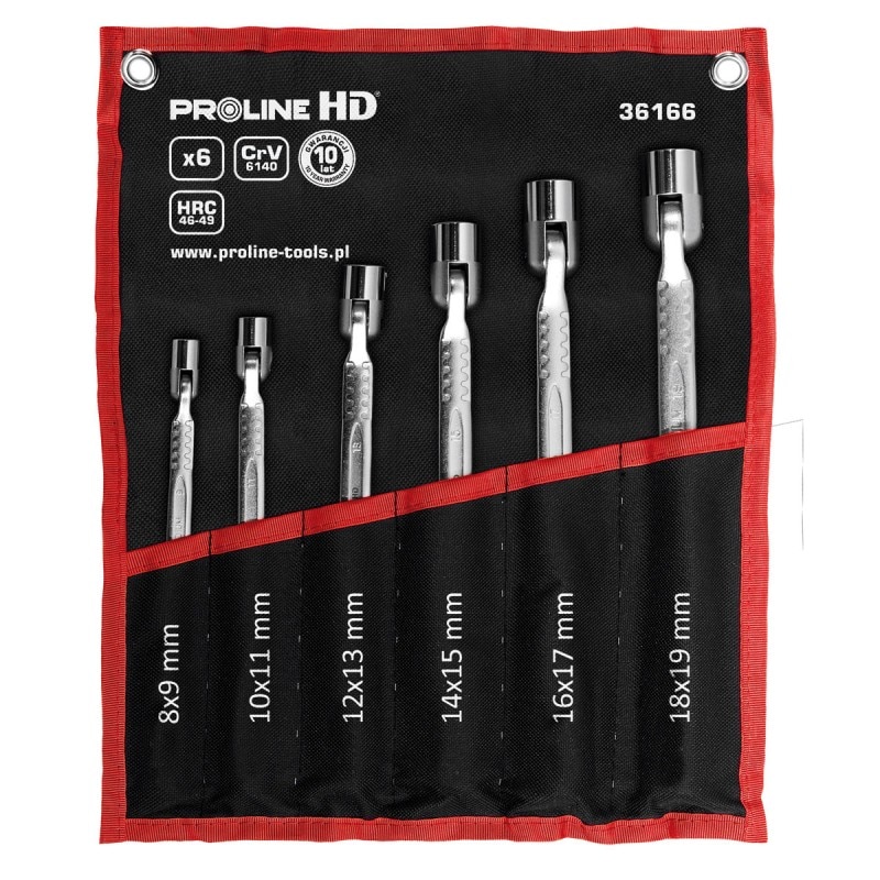 Set chei cu tubulare flexibile CR-VA Proline HD, 8-19 mm, 6 piese/set