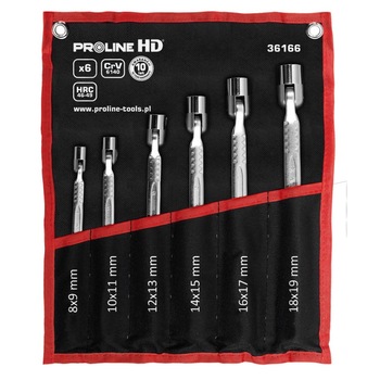 Set chei cu tubulare flexibile CR-VA Proline HD, 8-19 mm, 6 piese/set Set chei cu tubulare flexibile CR-VA Proline HD, 8-19 mm, 6 piese/set