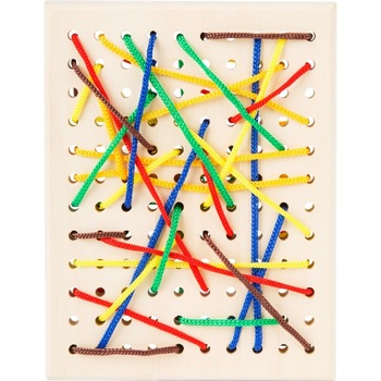 Tabla din lemn cu sireturi, Small Foot, lemn, 3 ani+ Tabla din lemn cu sireturi, Small Foot, lemn, 3 ani+