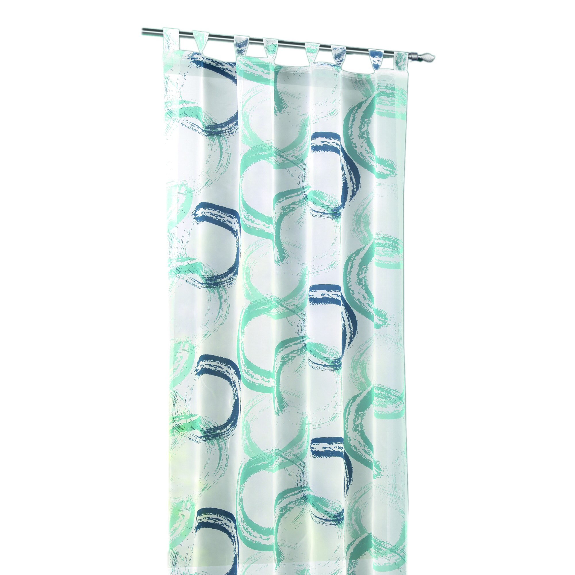 Perdea cu bride GB Sandro alb-albastru 245x135